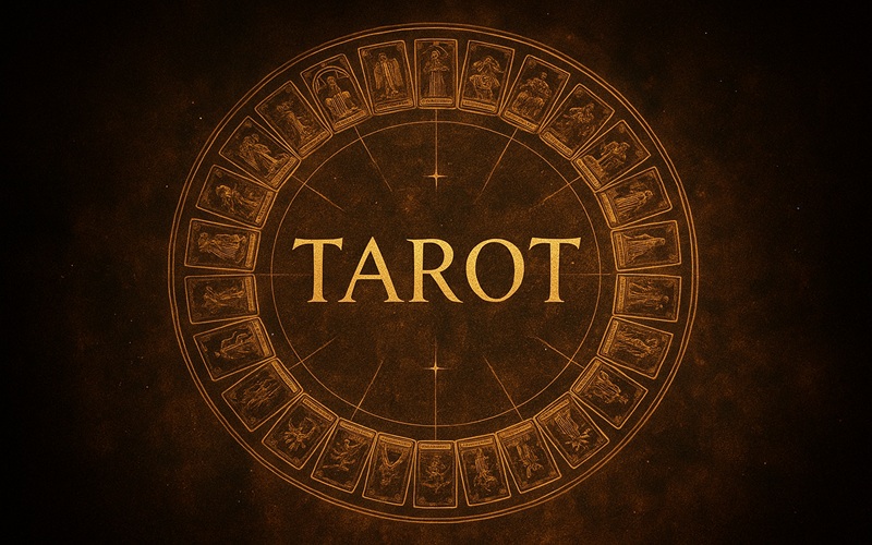 Symbolic depiction of Tarot – sacred archetypes and cosmic wheel, LostLibrary Lexicon cover.